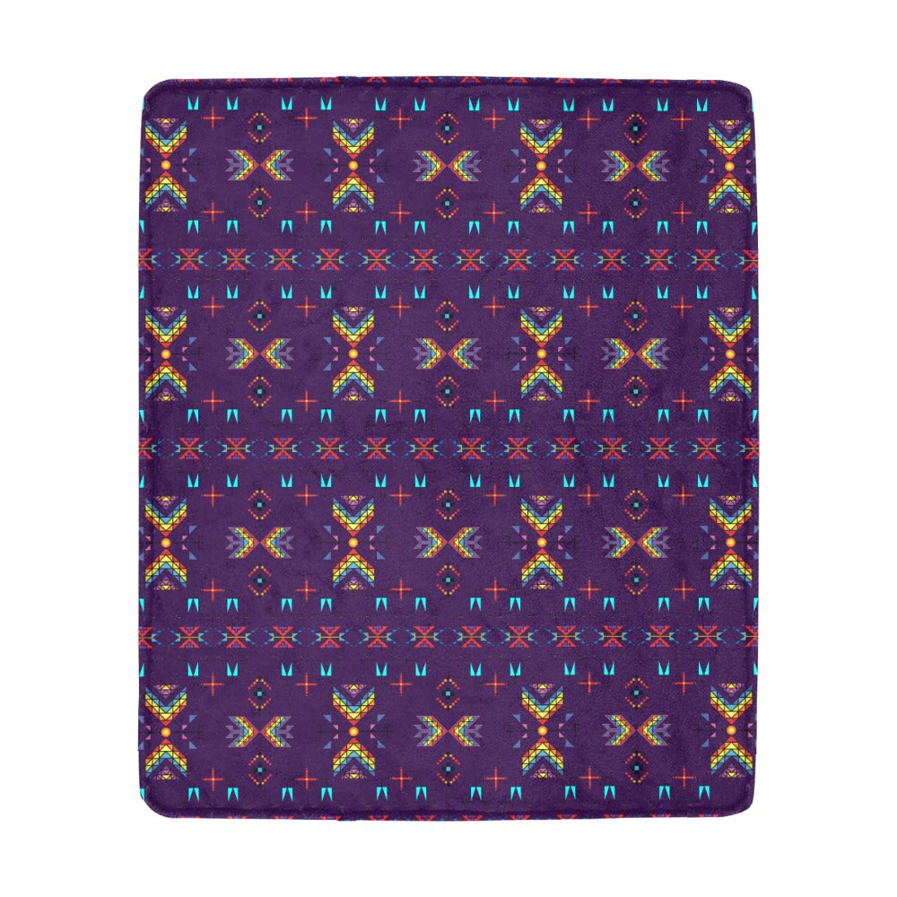 Rainy Chief Rainbow Dark Purple Ultra-Soft Micro Fleece Blanket 50"x60"