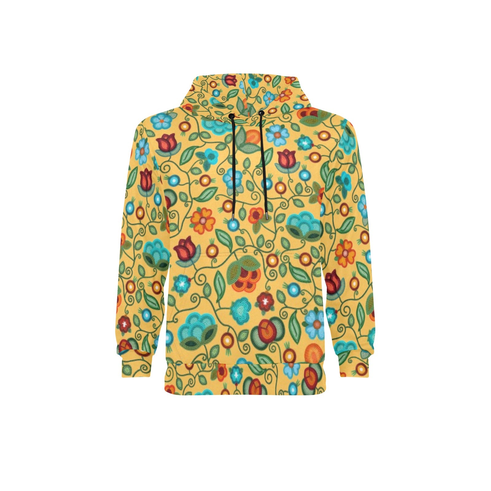 Prairie Fire Petals Honey Men's Long Sleeve Fleece Hoodie