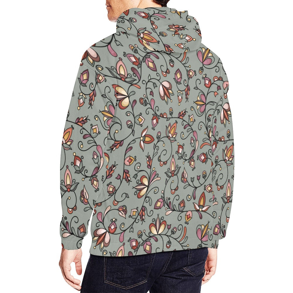 Burnt Sky Petals Green Hoodie for Men (USA Size)
