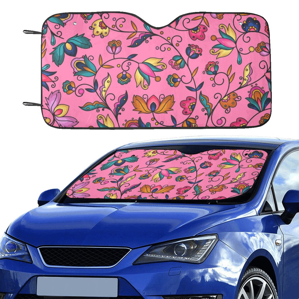 Copper Prairie Petals Pink Car Sun Shade 55"x30"