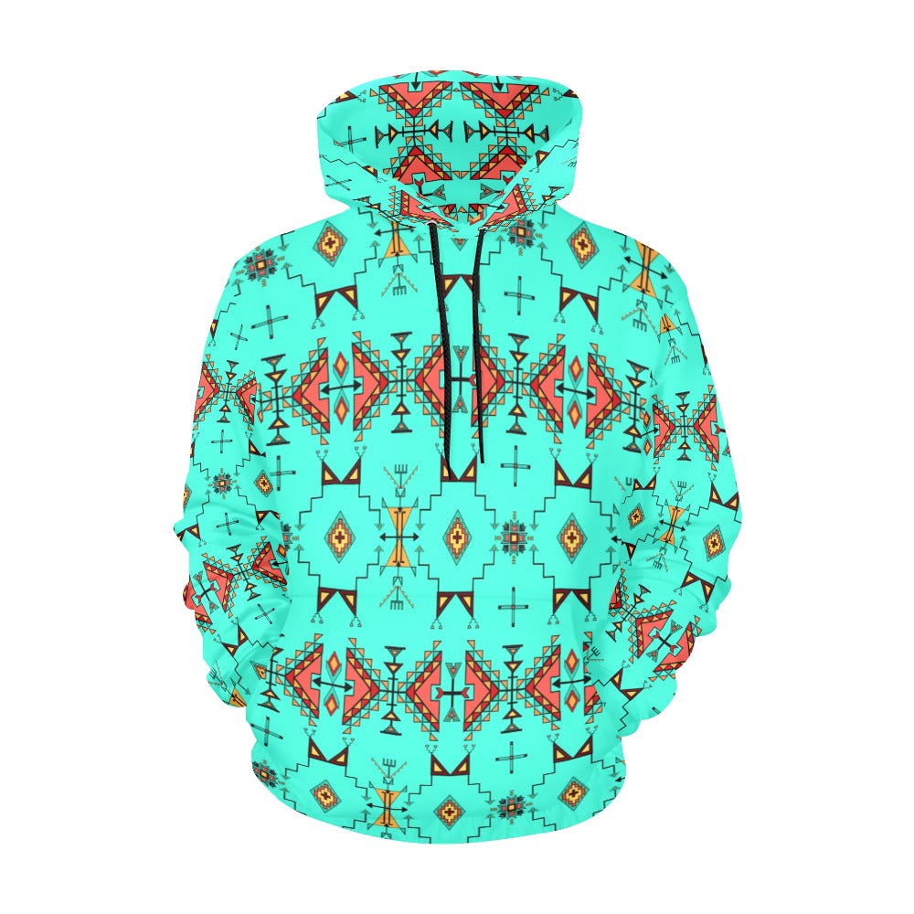 Thunder Flight Turquoise Hoodie for Women (USA Size)