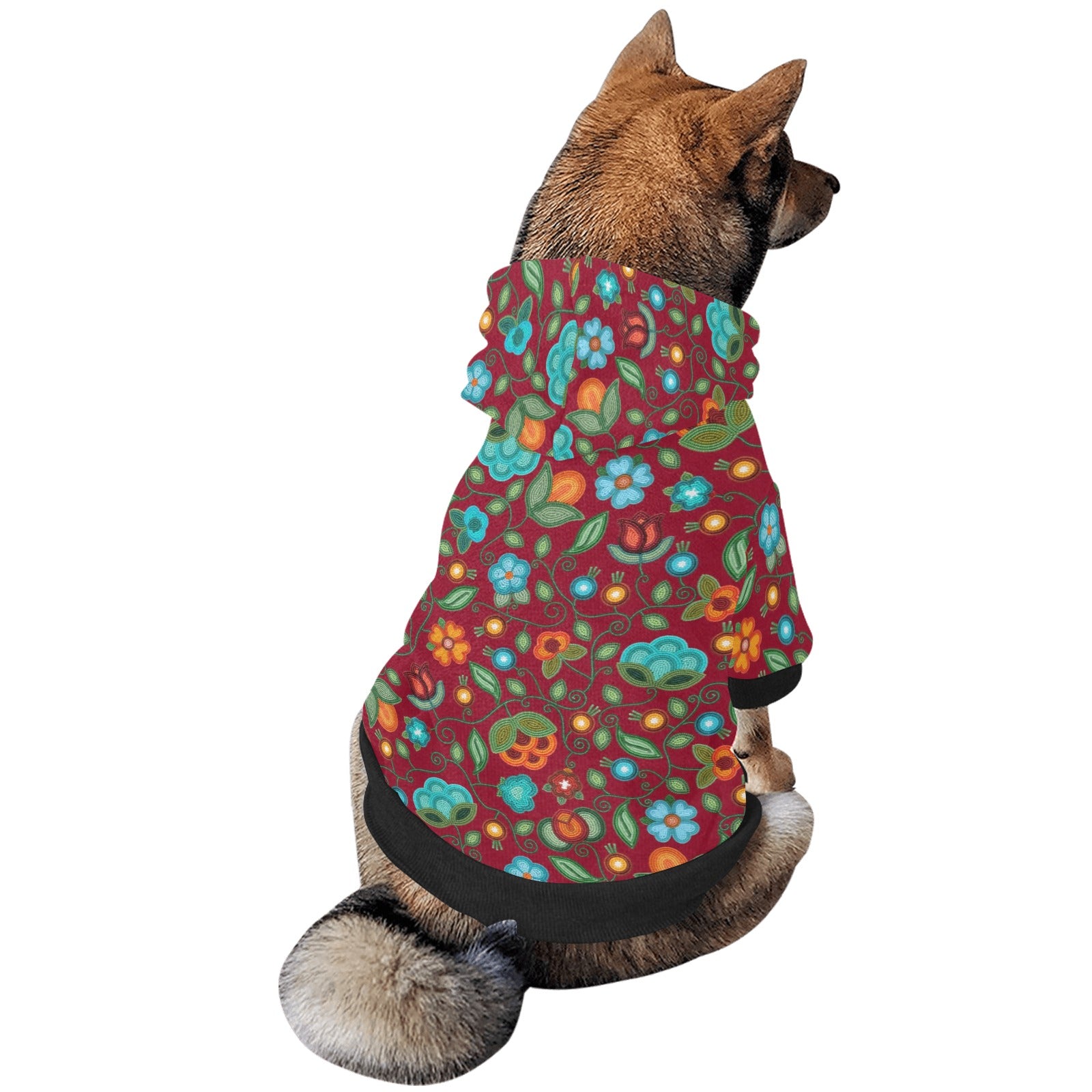 Prairie Fire Petals Red Pet Dog Hoodie