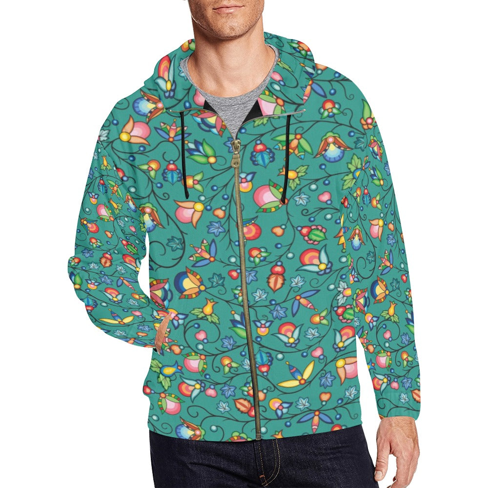 Prairie Plains Spirit Afternoon Sky Men's Zipper Hoodie