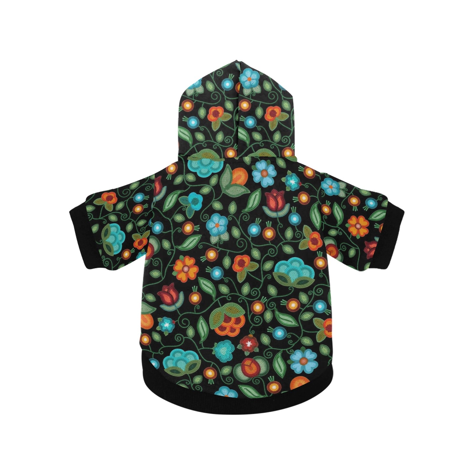Prairie Fire Petals Black Pet Dog Hoodie