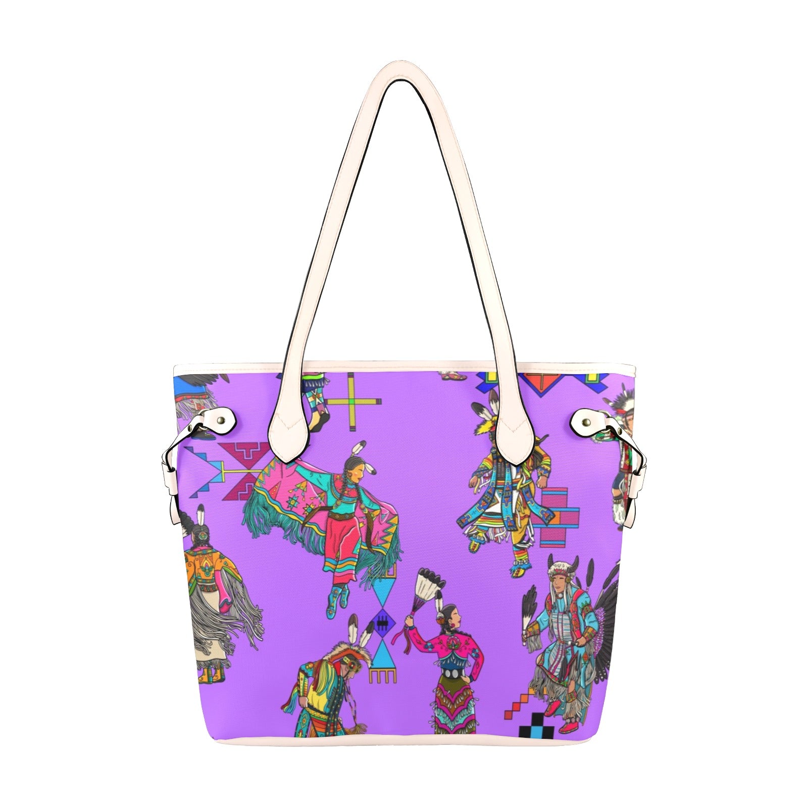 Grand Entry Dancers Purple Clover Canvas Tote Bag