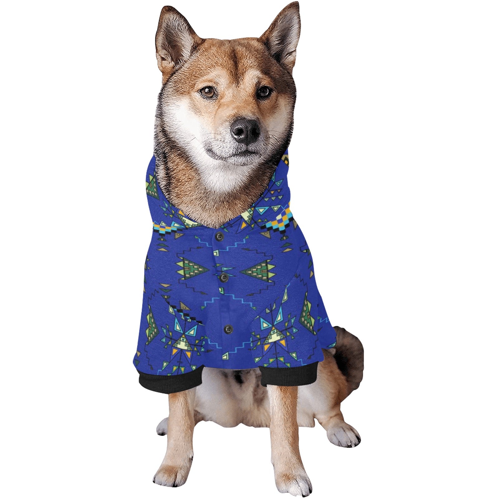 Bear Shield Dark Blue Pet Dog Hoodie