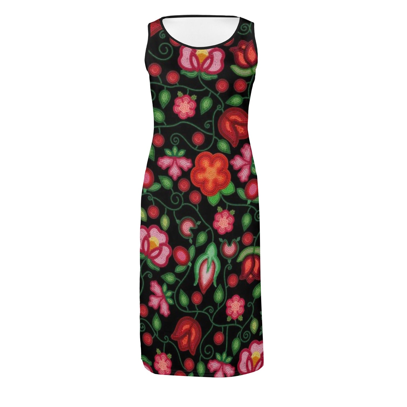 Rose Reverie Black Phaedra Sleeveless Open Fork Long Dress