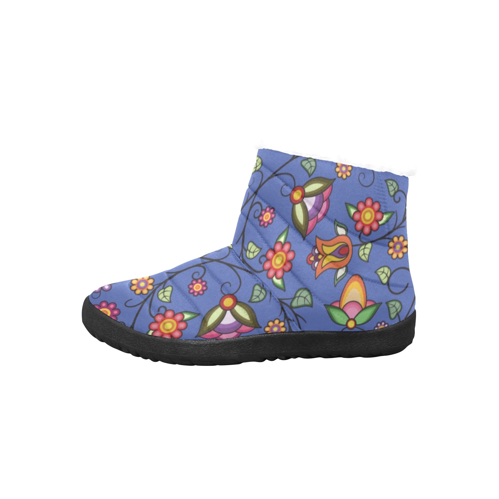 Heartbeat Petals Blue Women's Padded Winter Boot