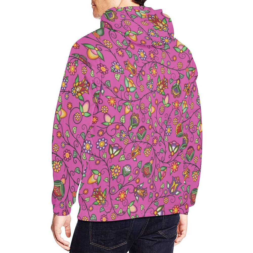 Heartbeat Petals Pink Hoodie for Men (USA Size)