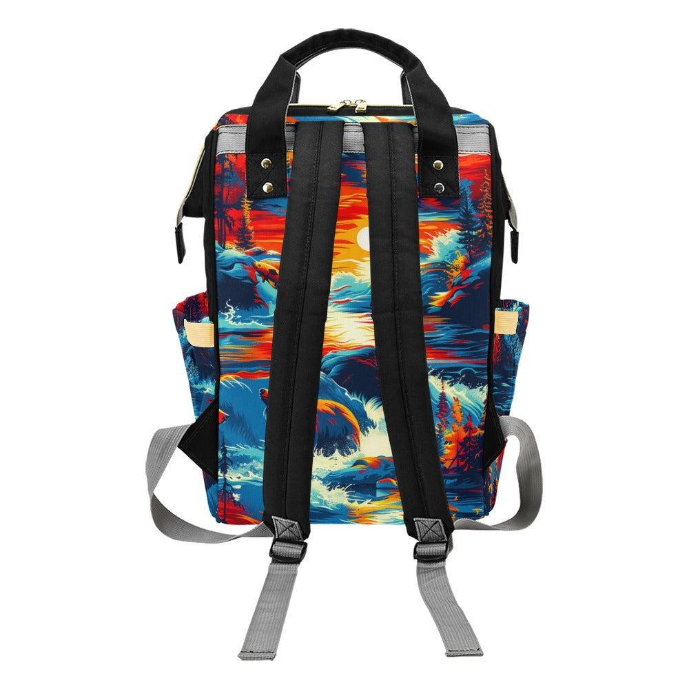 Fishing Bears 2 Multi-Function Diaper Backpack/Diaper Bag