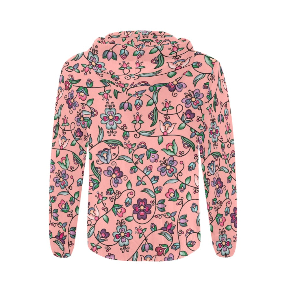 Amber Evening Garland Peach Men's Zipper Hoodie