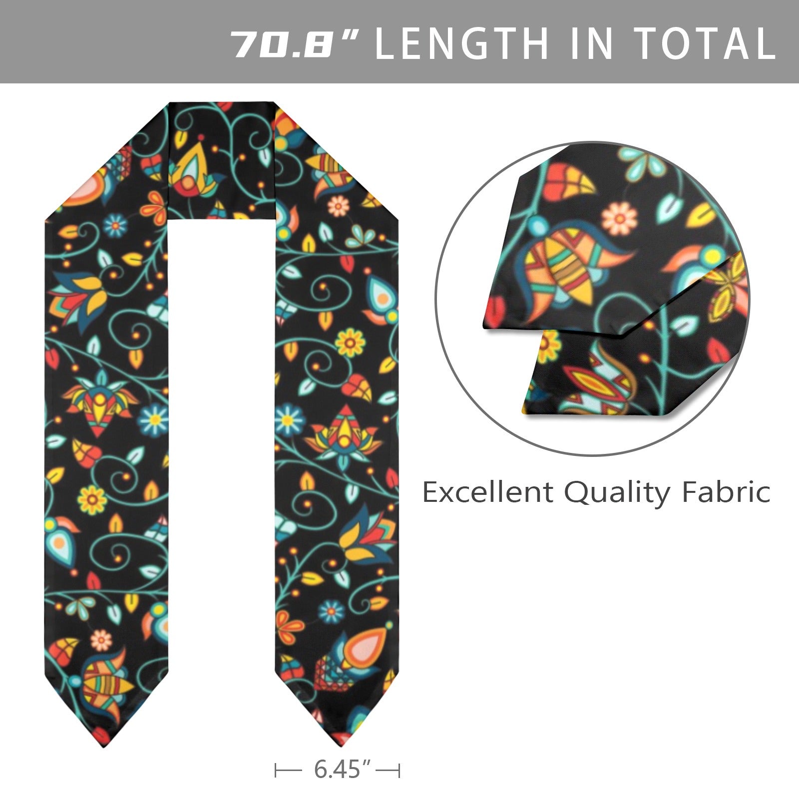 Thorny Path Black Graduation Stole