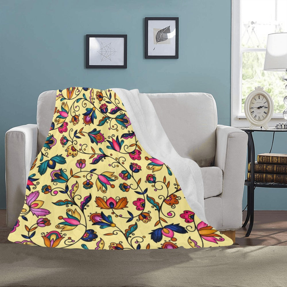 Copper Prairie Petals Yellow Ultra-Soft Micro Fleece Blanket 50"x60"