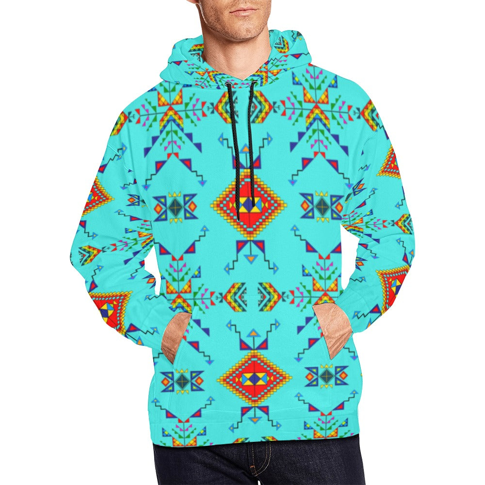 Buffalo Jump Turquoise Hoodie for Men (USA Size)