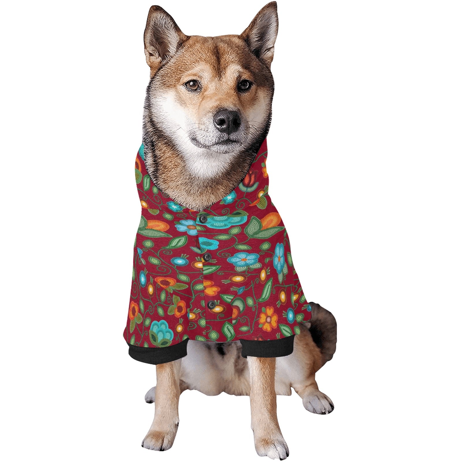 Prairie Fire Petals Red Pet Dog Hoodie