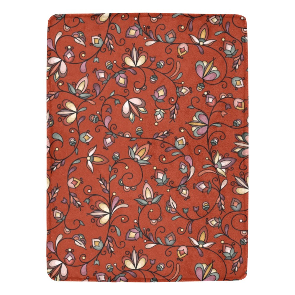 Burnt Sky Petals Red Ultra-Soft Micro Fleece Blanket 60"x80"