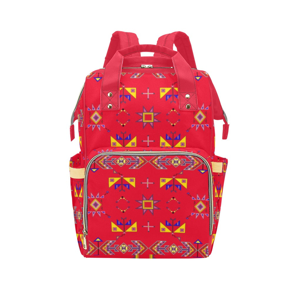 Scattered Generations Red Multi-Function Diaper Backpack/Diaper Bag