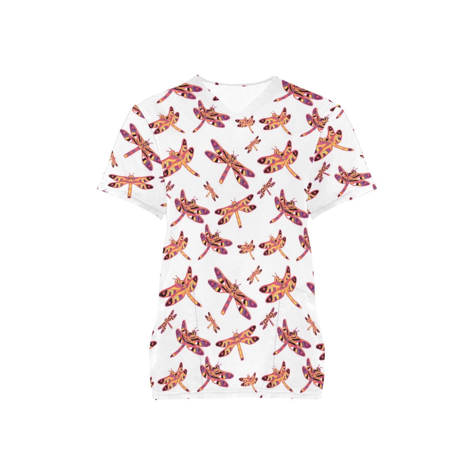 Gathering White Scrub Top