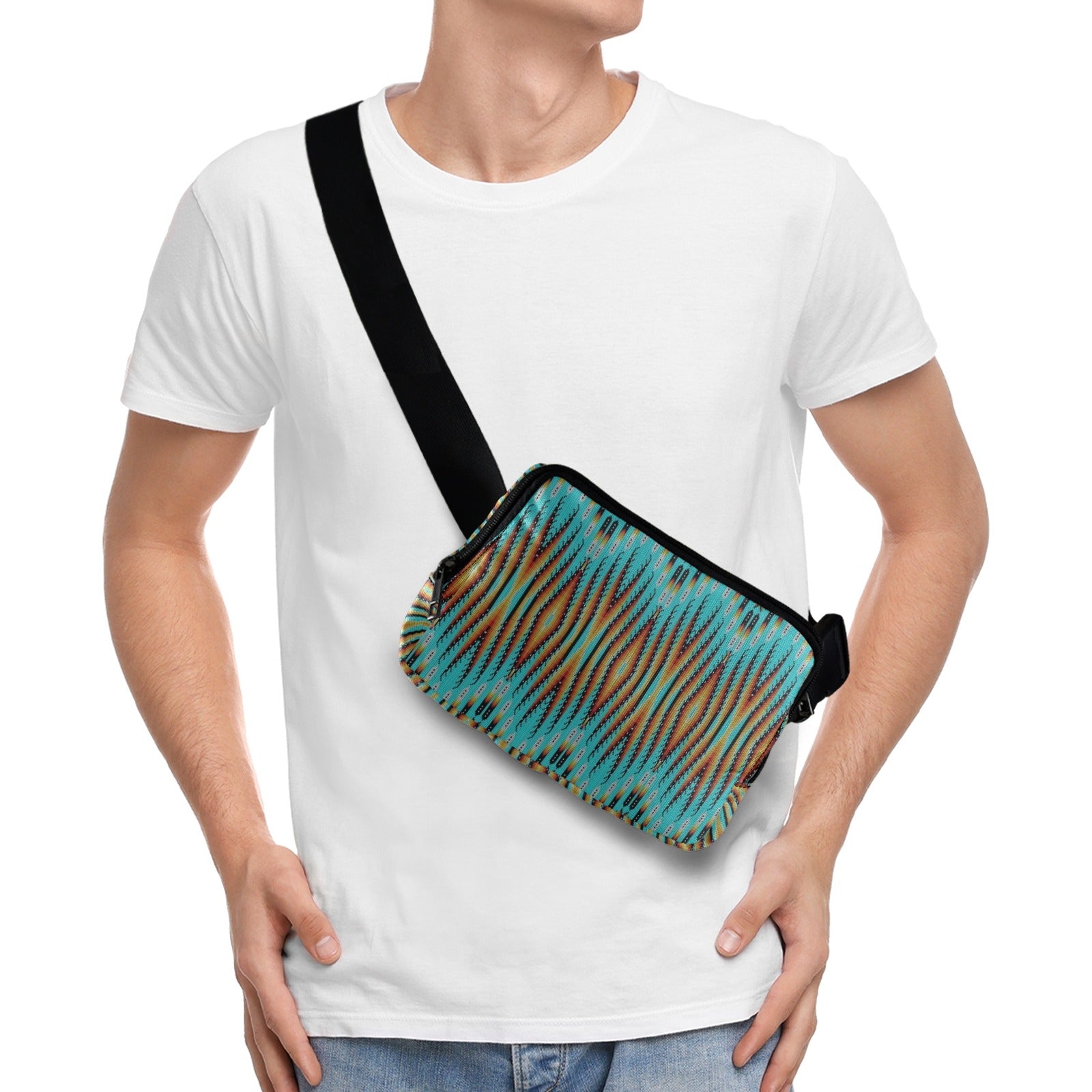 Fire Feather Turquoise Belt Bag