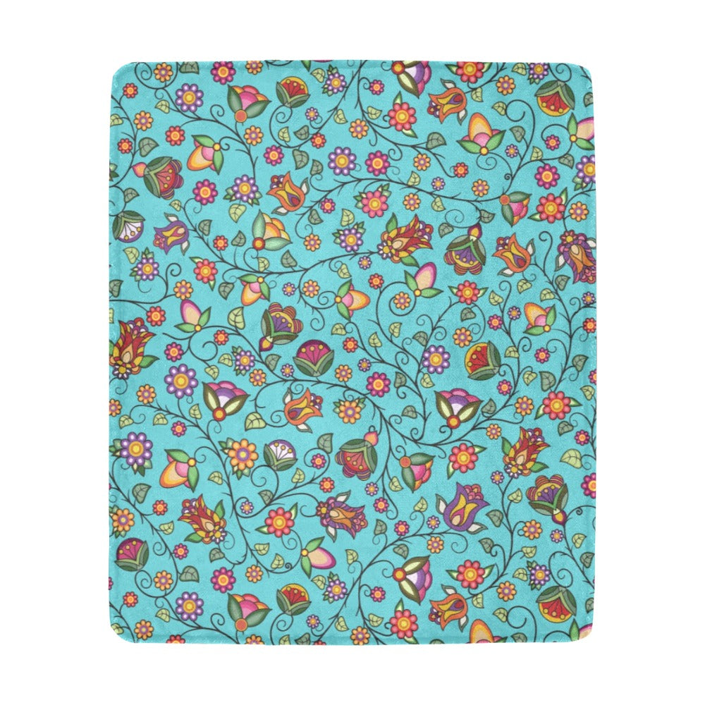 Heartbeat Petals Turquoise Ultra-Soft Micro Fleece Blanket 50"x60"