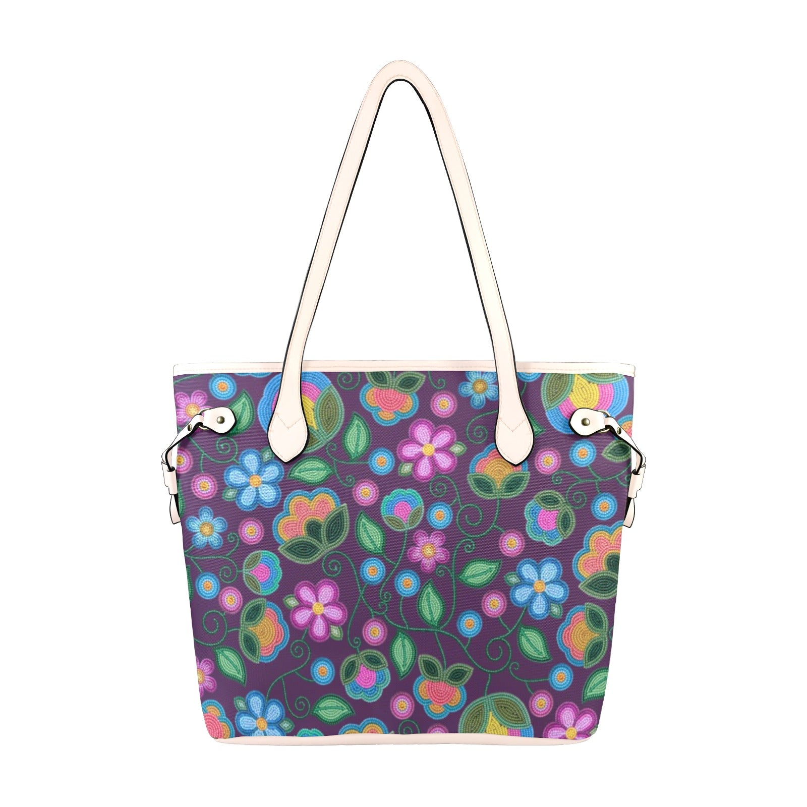 Turquoise Sunbeam Violet Clover Canvas Tote Bag