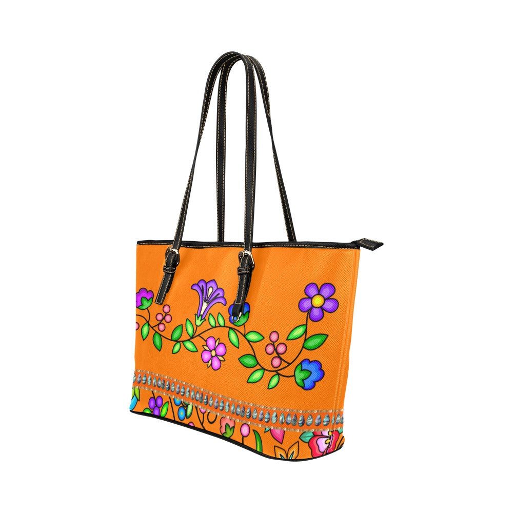 Grandmother Legacy Orange Leather Tote Bag/Large