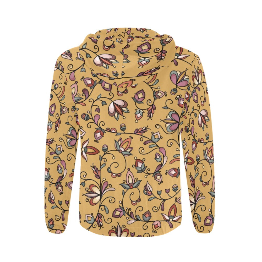 Burnt Sky Petals Gold Men's Zipper Hoodie