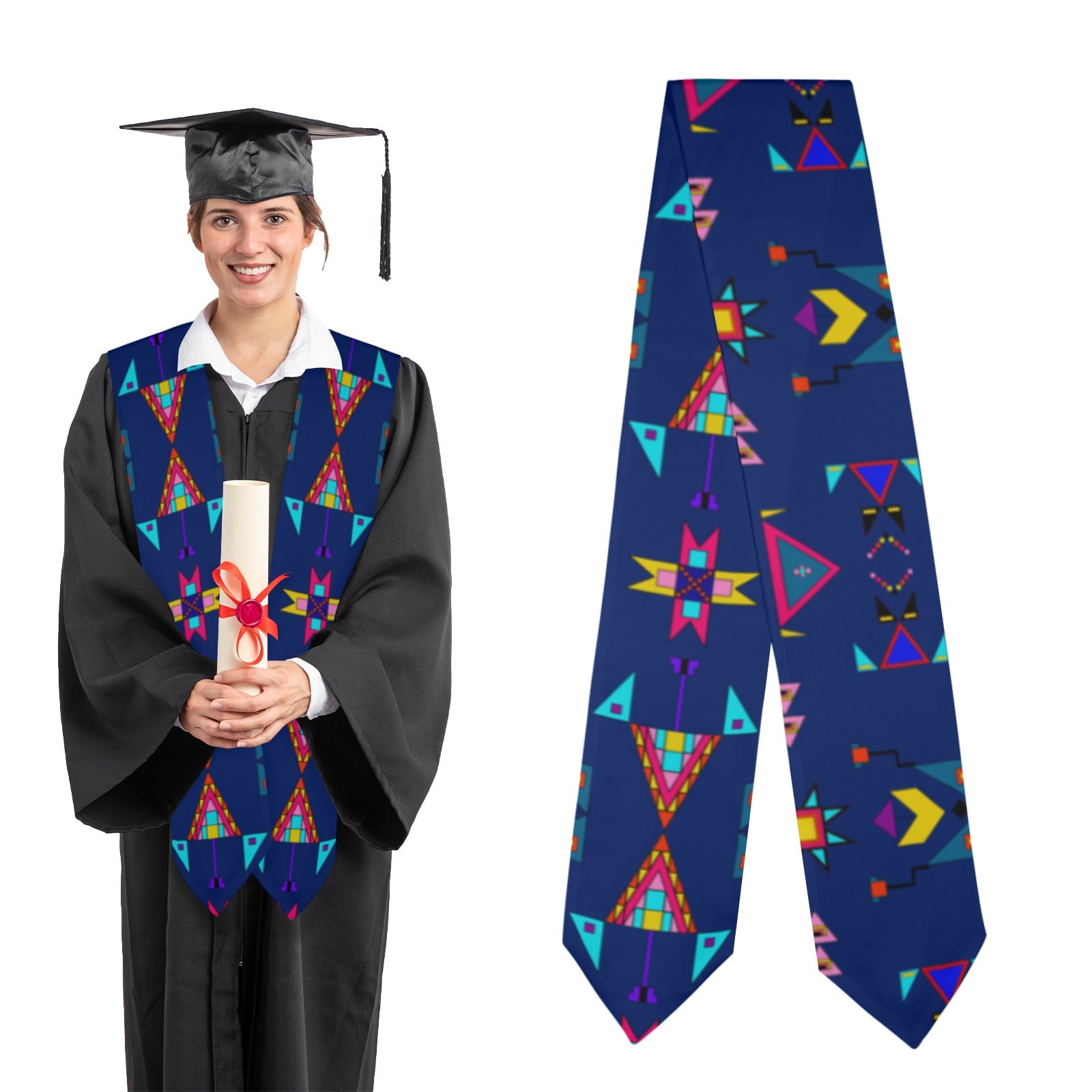 Enemy Territory Dark Navy Graduation Stole