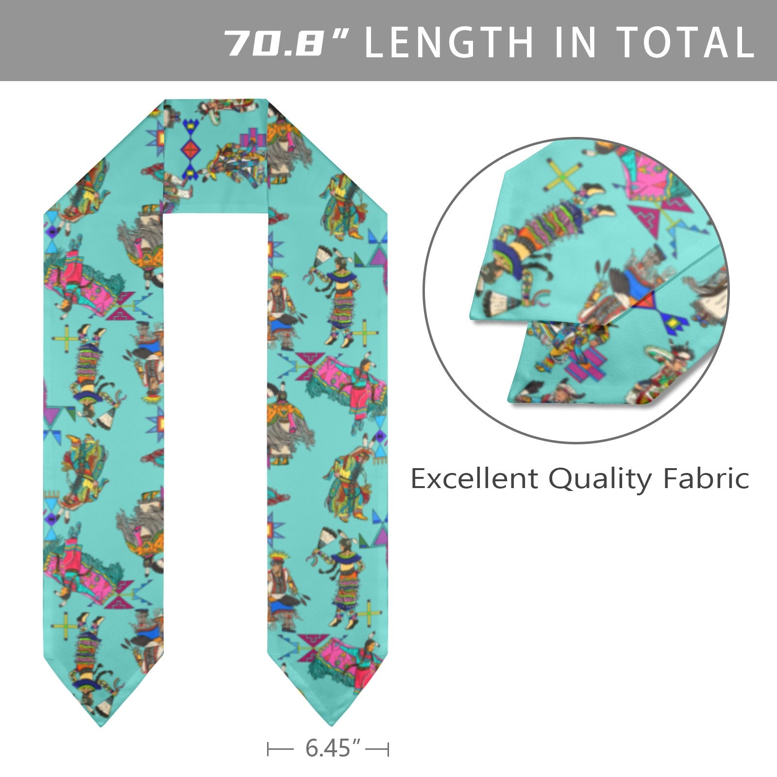Grand Entry Dancers Eggshell Blue Graduation Stole