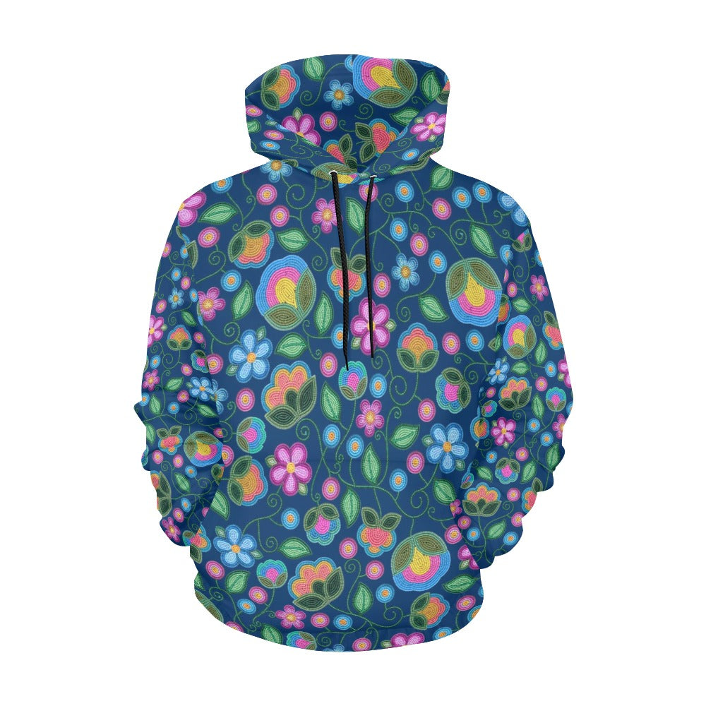 Turquoise Sunbeam Blue All Over Print Hoodie for Women (USA Size)