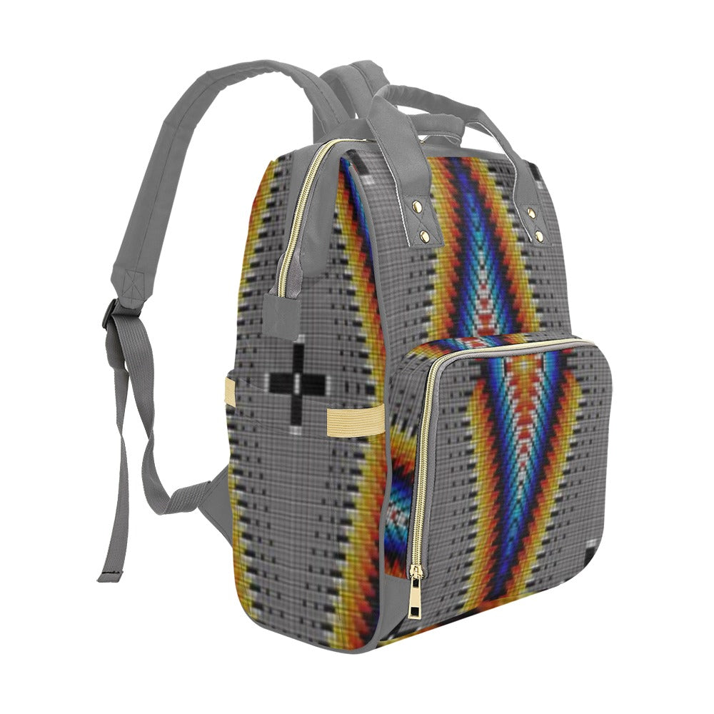 Diamond in the Bluff Grey Multi-Function Diaper Backpack/Diaper Bag