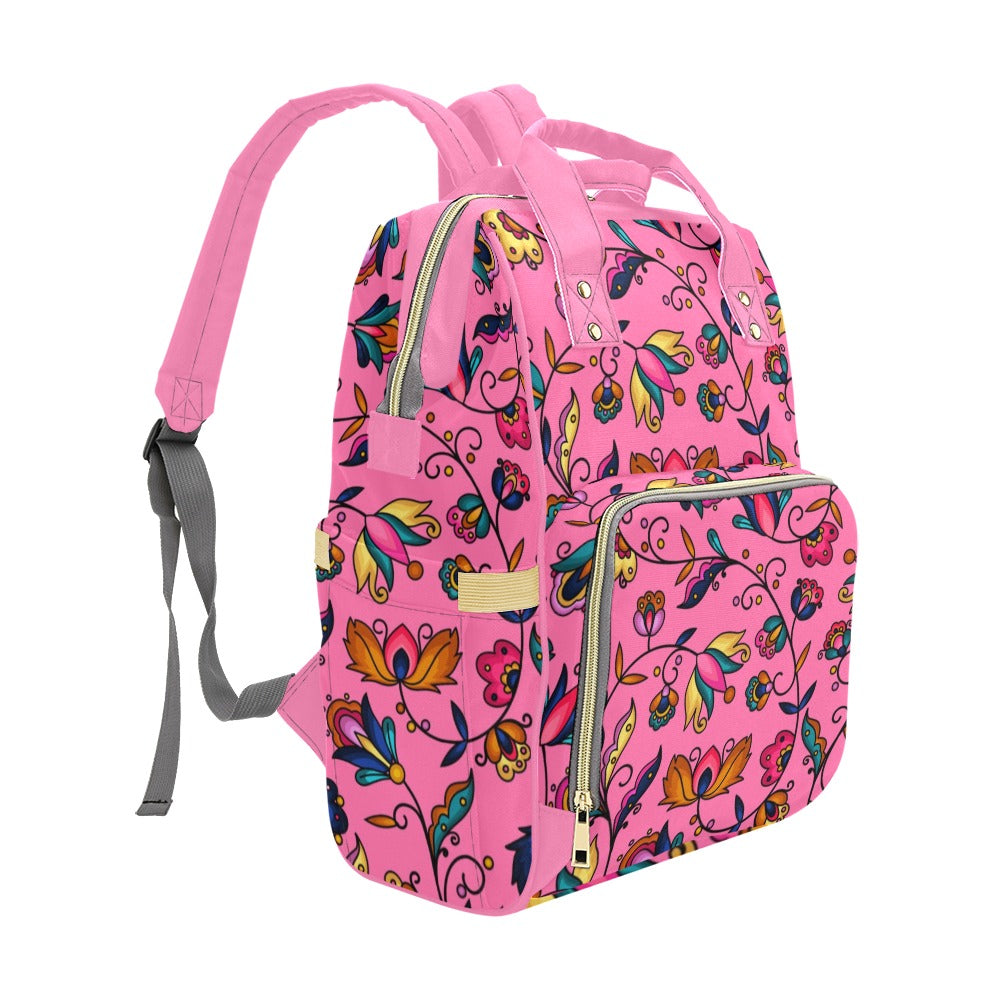 Copper Prairie Petals Pink Multi-Function Diaper Backpack/Diaper Bag
