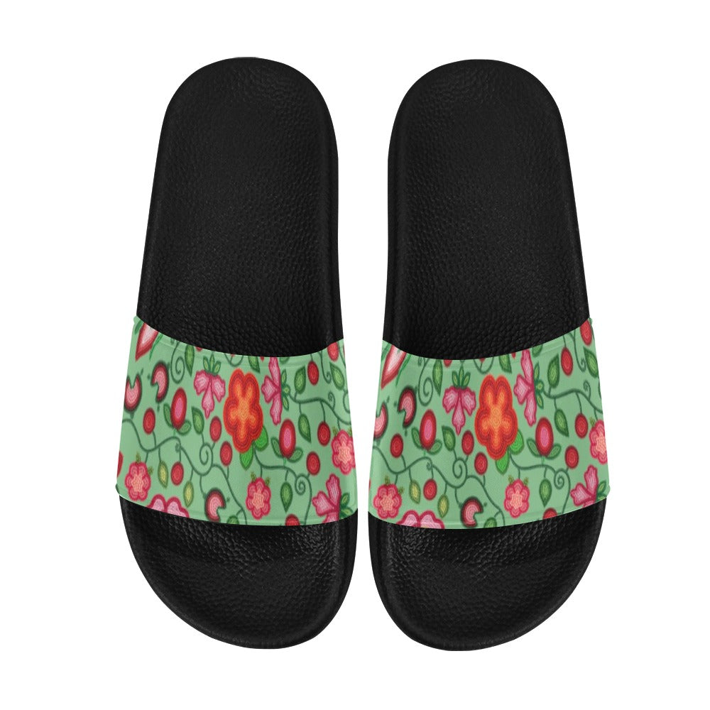Rose Reverie Green Men's Slide Sandals