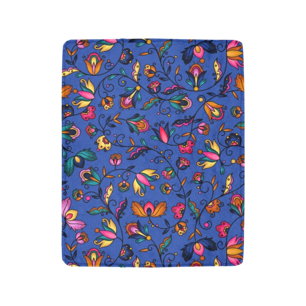 Copper Prairie Petals Blue Ultra-Soft Micro Fleece Blanket 40"x50"