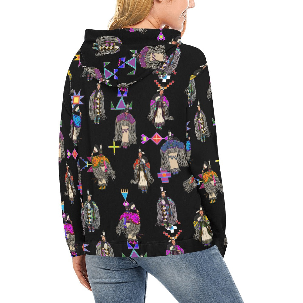 Women's Tradish Dancers Black Hoodie for Women (USA Size)