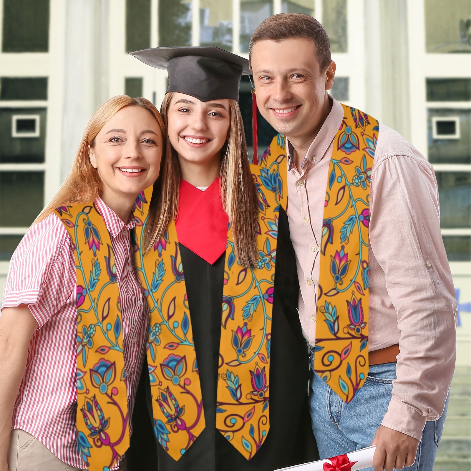 Buffalo Bloom Orange Graduation Stole