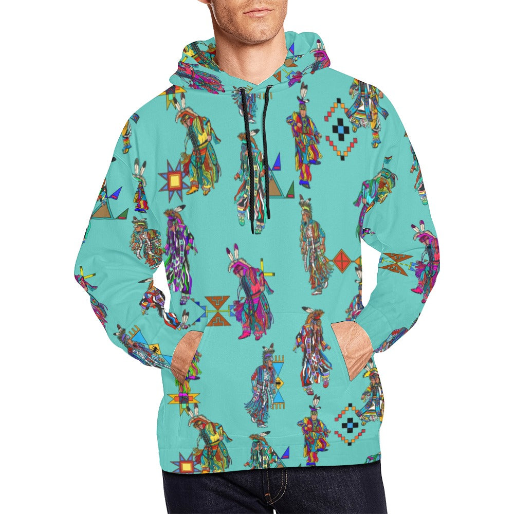 Men's Grass Dancers Eggshell Blue Hoodie for Men (USA Size)