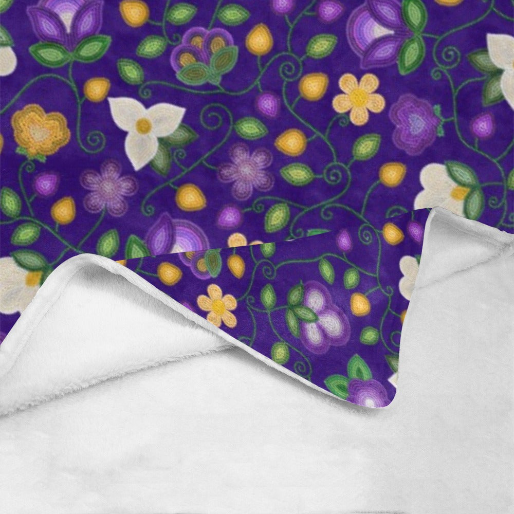 Midnight Moss Bloom Aubergine Ultra-Soft Micro Fleece Blanket 60"x80"