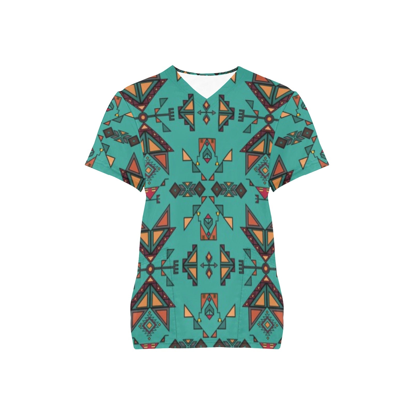 Arrow dawn Turquoise Scrub Top