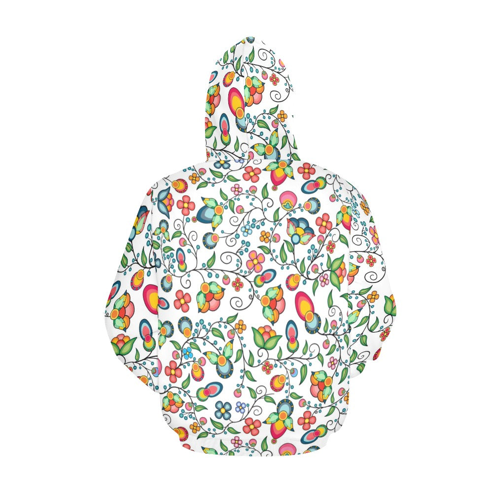Floral Bounty White Hoodie for Men (USA Size)