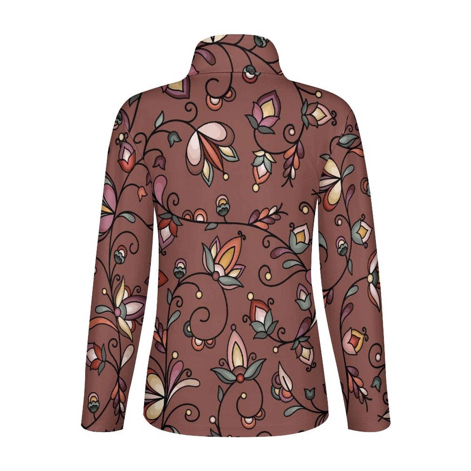 Burnt Sky Petals Brown Long Sleeve Yoga Shirt