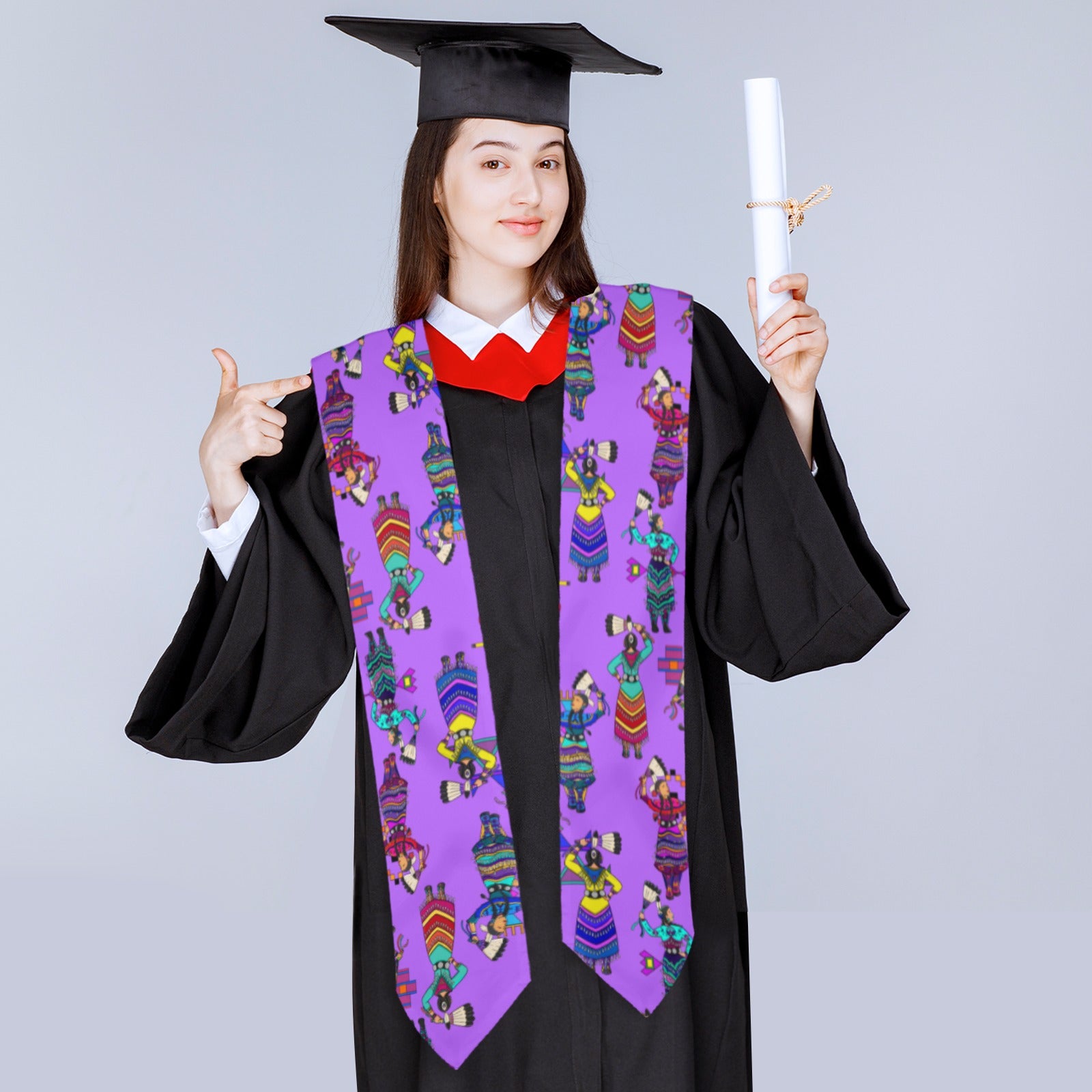 Women's Jingle Dancers Purple Graduation Stole