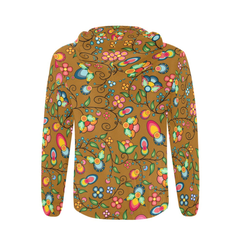 Floral Bounty Fall Leaves Men's Zipper Hoodie