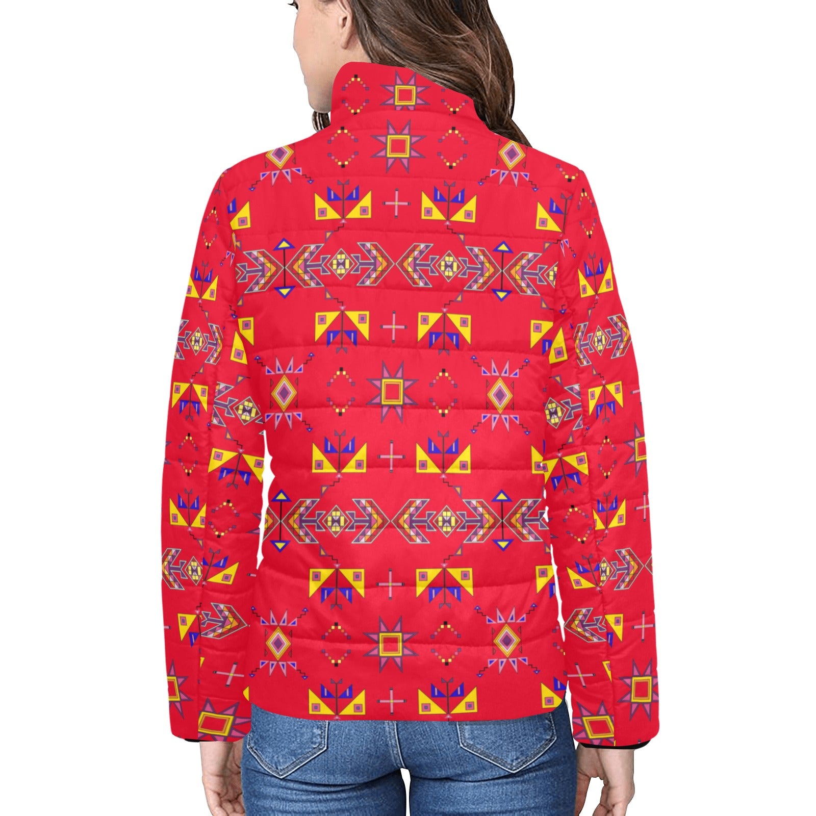 Scattered Generations Red Women's Padded Jacket