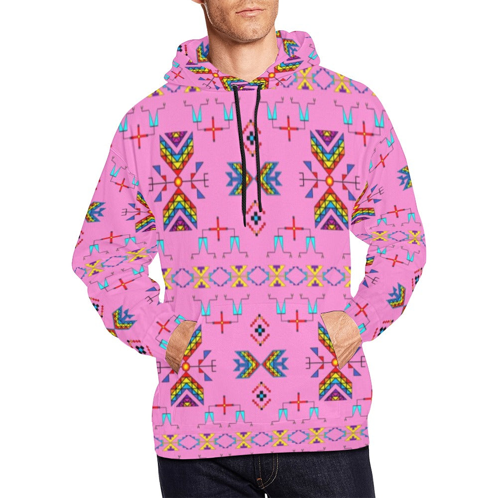 Rainy Chief Rainbow Blush Hoodie for Men (USA Size)