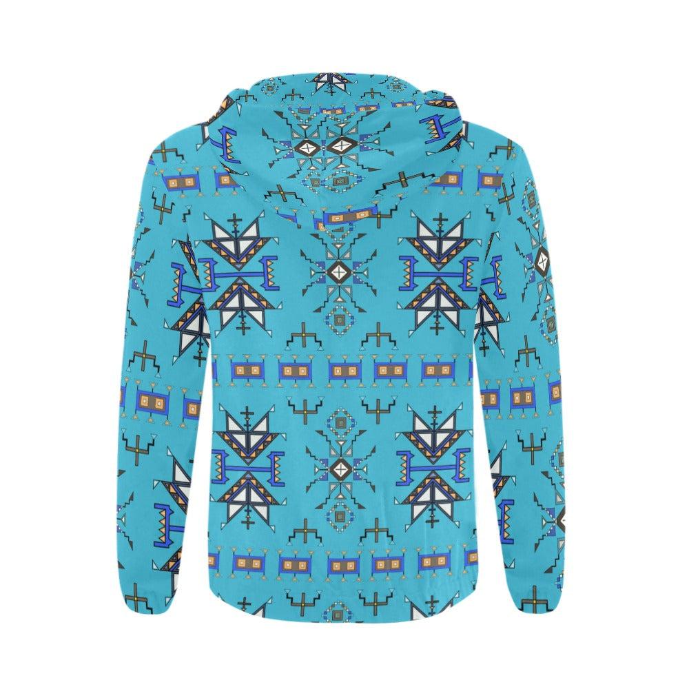 Eagle Strike Blue Men's Zipper Hoodie