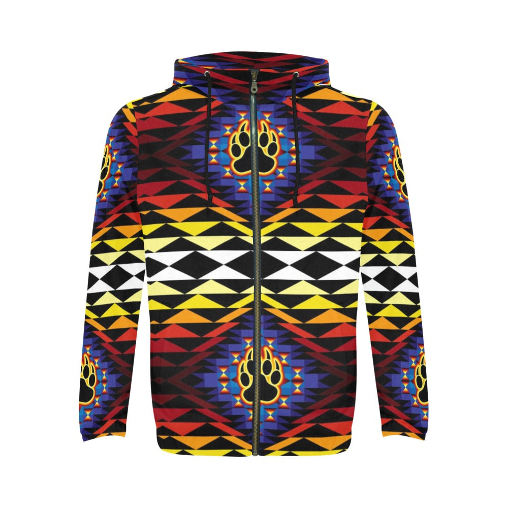 Sunset Bearpaw Blanket Men's Zipper Hoodie