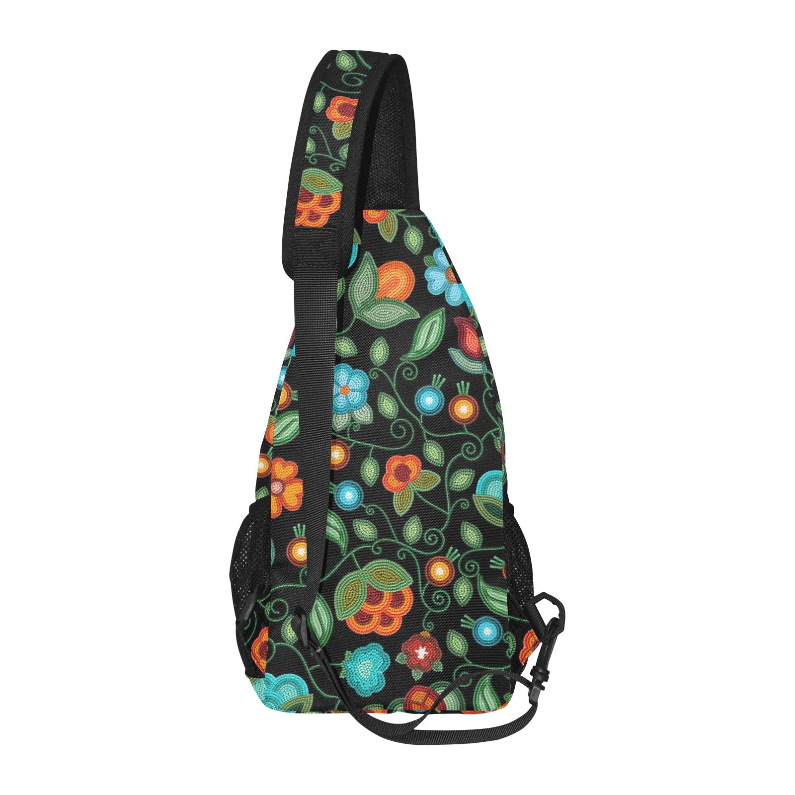 Prairie Fire Petals Black Chest Bag