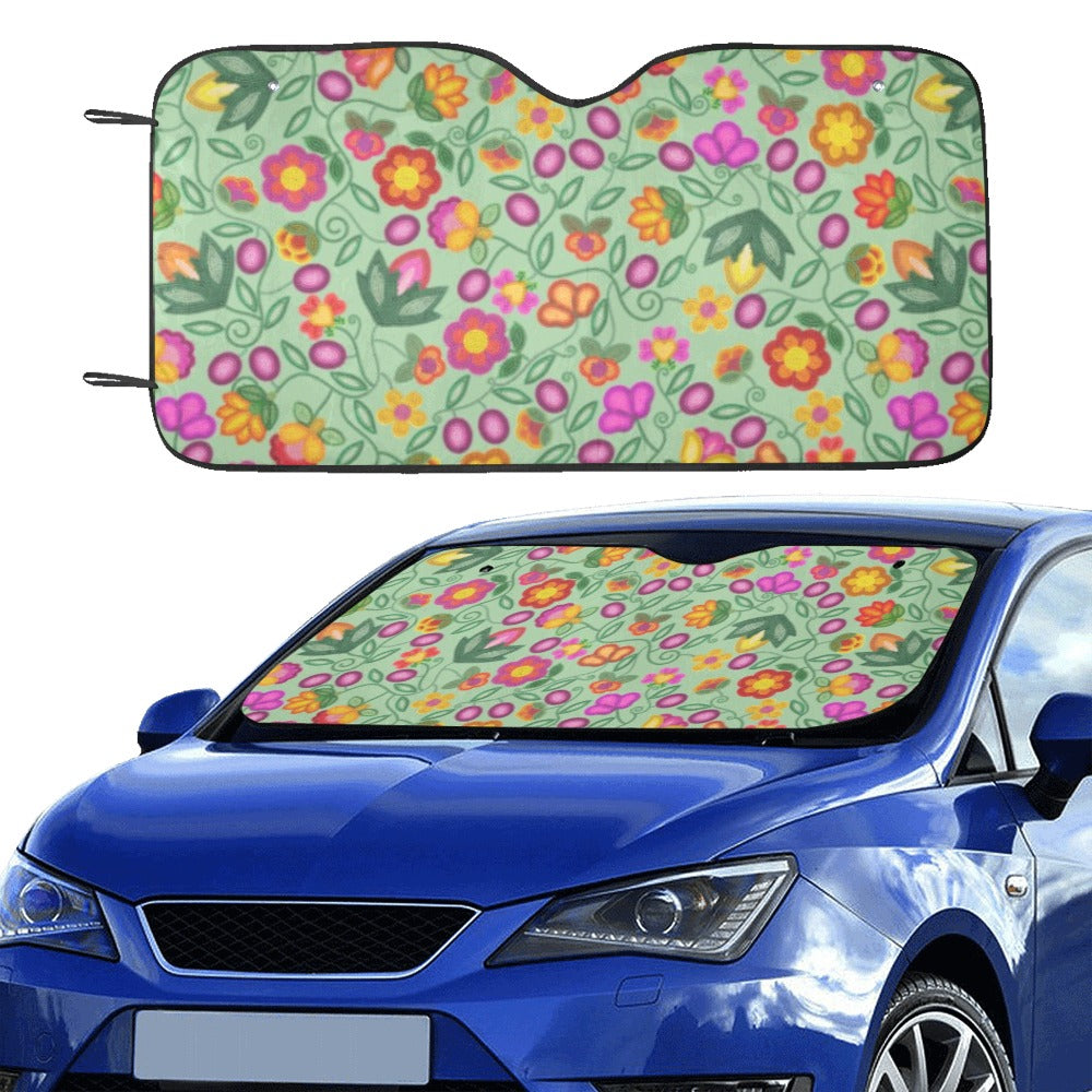 Boreal Bounty Green Car Sun Shade 55"x30"