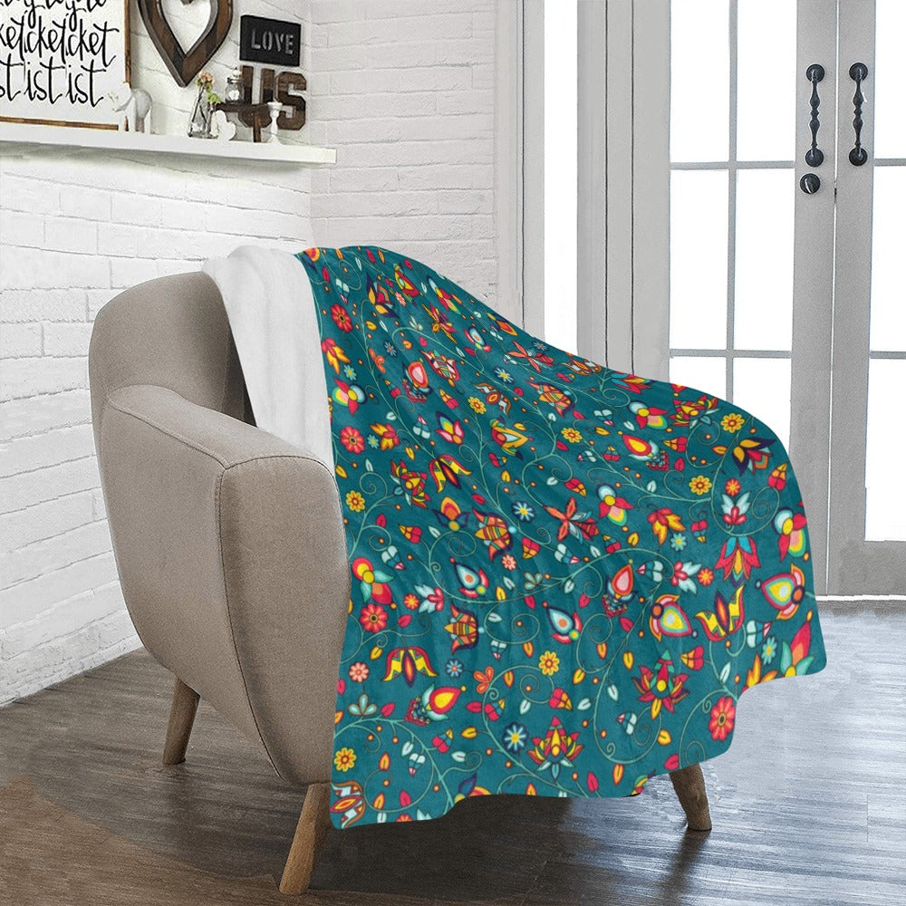 Thorny Path Teal Ultra-Soft Micro Fleece Blanket 40"x50"